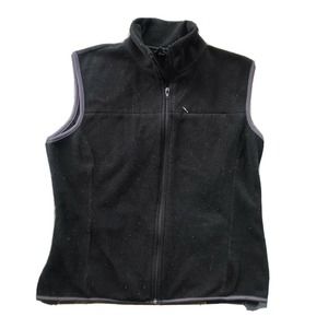 Gap Womens Sz Medium Vest Fleece Black Zip Up Pockets Camping Hiking Outdoors